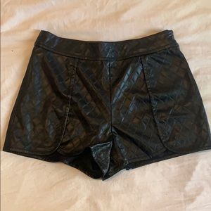 Mustard Seed | black faux leather shorts